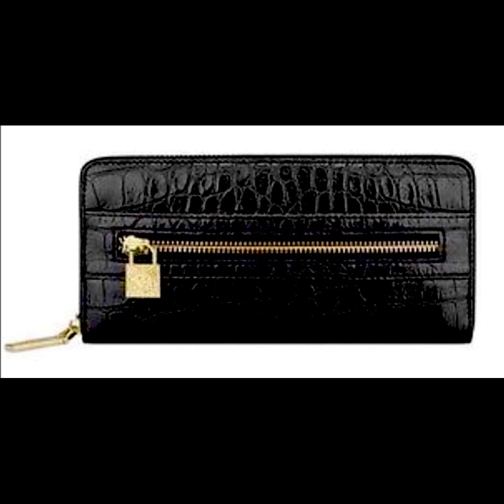 NEW ANNE KLEIN ALLIGATOR ALLEY ZIP AROUND WALLET